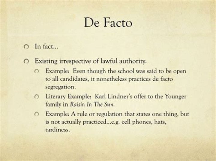 At does de facto mean?