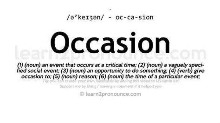At the occasion of meaning?