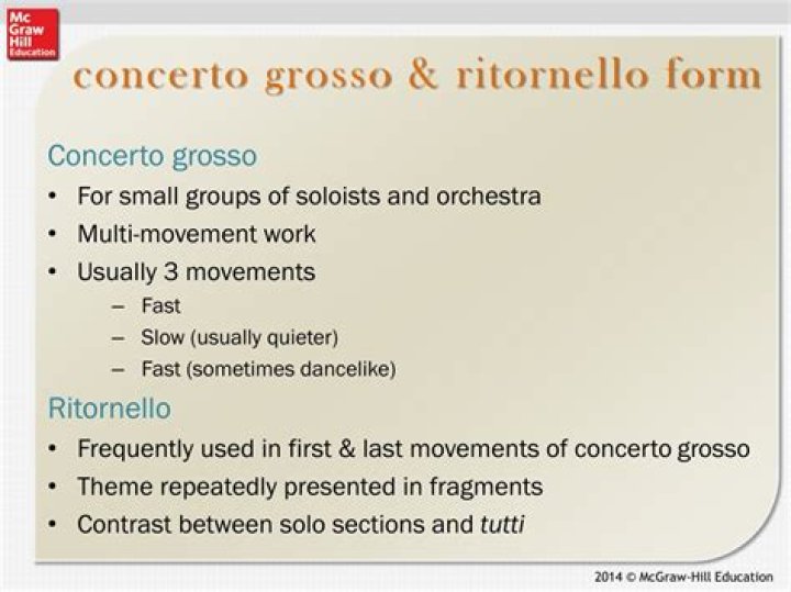 What is the ritornello form in the concerto grosso?