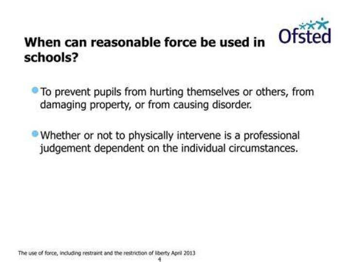When can reasonable force be used?