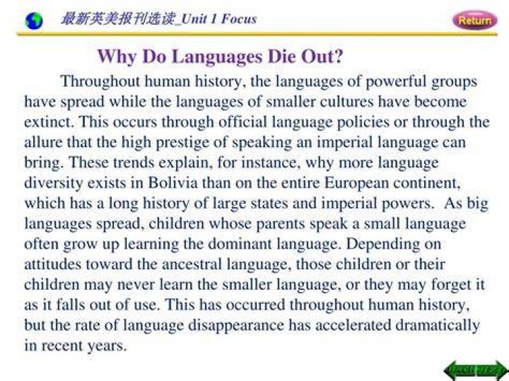 Will languages die out?