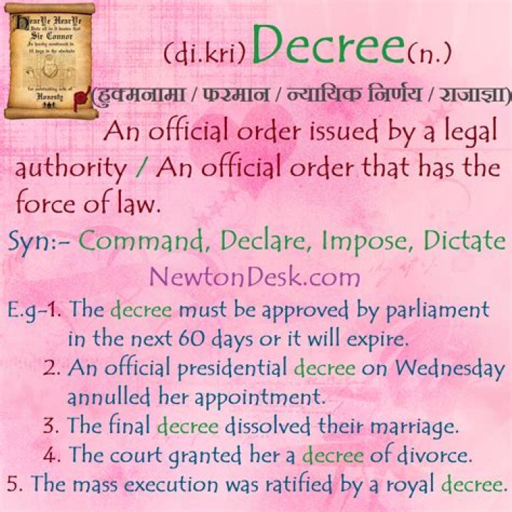 Will of decree meaning?